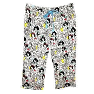 Disney Princesses Multicolor Wide Leg Cropped Sleep Lounge Pants Womens Large